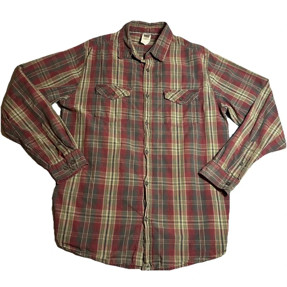 The North Face A5 Series Shirt Mens Large Red Plaid Button Down Long Sleeve L